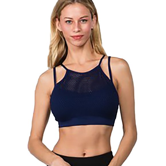 Yelete Tops - Mesh sports bra with criss cross strappy back